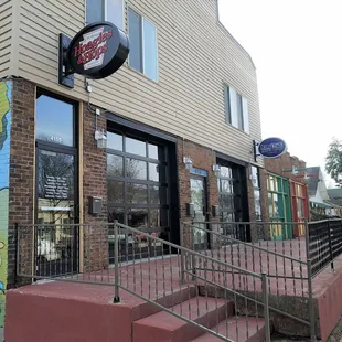 Shared space with Hoagies &amp; Hops.  The patio will get a makeover this spring in time for the warmer months!