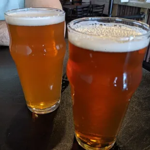 two glasses of beer