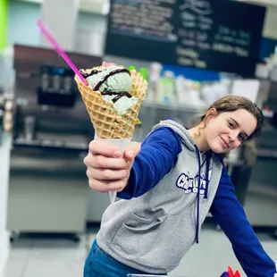 Waffle Cone with Hard Dip Ice Cream