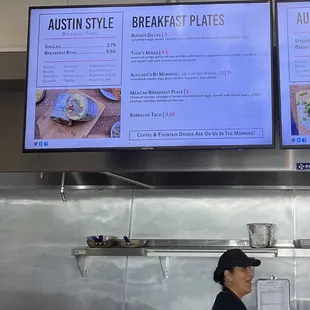 Breakfast menu.