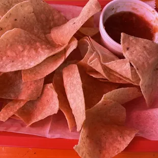 The chips and the salsa are served warm. Normally don&apos;t like being charged for this, but their prices are so fair!