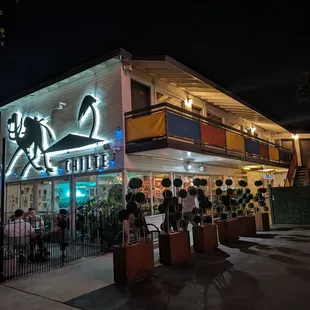 View of the restaurant as you approach