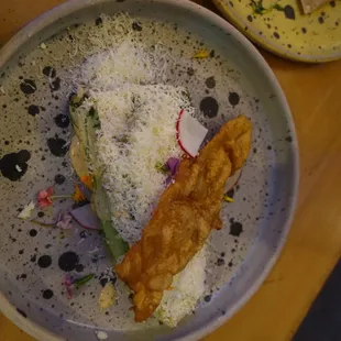 CHIcATANA CeSAr SalAd 19. Chicatana Cesar Dressing. Grilled Romaine Queso Cincho. Lemon. Chicken Skin Chicharron