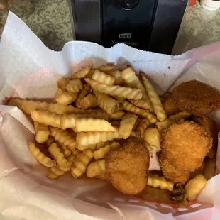 Chicken nuggets and French fries.. for the kids