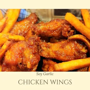 Our Famous Soy Garlic Wings~ Available in Spicy!