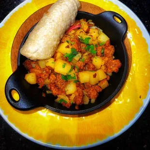 Cazuela de papa con chorizo