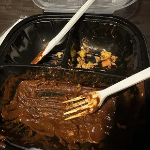 Mole enchiladas. Wish I would have taken a before pic but I do not touch my phone while I am eating!