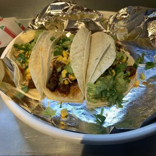 two tacos on a plate