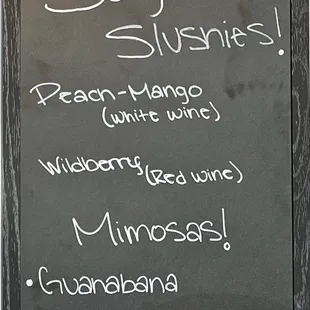 Featured sangria slushies and mimosas