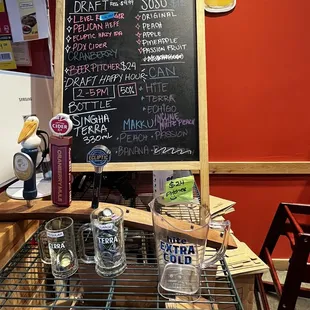 drinks menu, highly recommend the cranberry cider