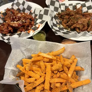 Boneless Chicken (Soy Garlic &amp; Sweet and Spicy) plus Sour Cream with Cheddar Cheese Fries