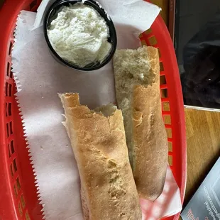 Garlic butter and bread