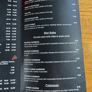 menu