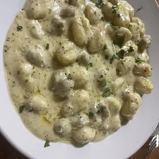 Gnocchi and sausage
