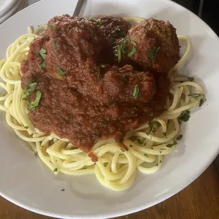 Spaghetti and meatballs