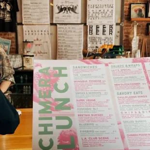 The counter and their beautiful menu!
