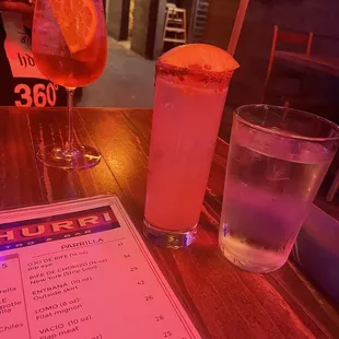 Aperol spritz and Paloma