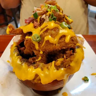 Fried chicken mofongo
