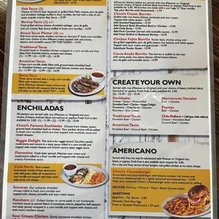 Full menu