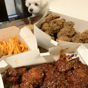 K-Fried Chicken, Yangyum, fries