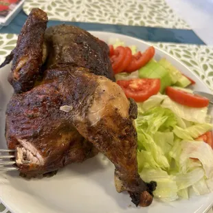 1/2 chicken with double salad