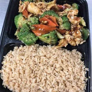 chicken, broccoli, and rice