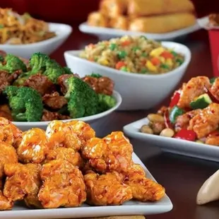 a variety of chinese food