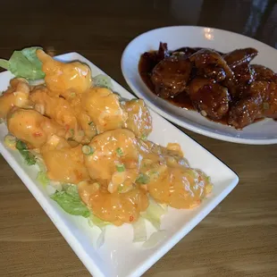 Bang Bang Shrimp and Braised Chicken Wings