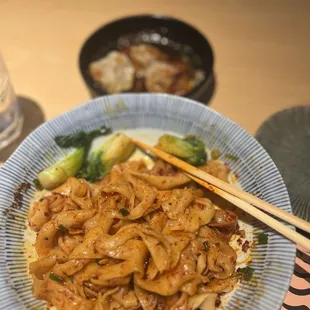 Spicy hand pulled noodles once I stirred everything together.