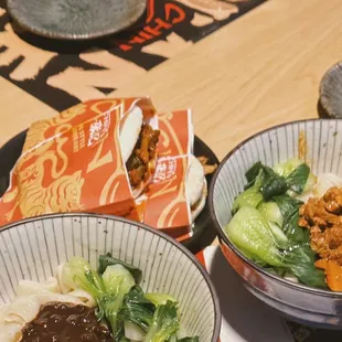 Spicy Cumin Lamb mugger, Zha Jiang noodles and Spicy Minced Pork Noodles