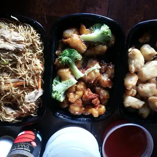 a variety of asian food