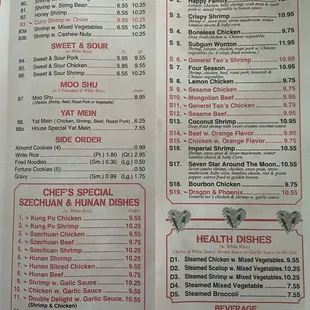 menu