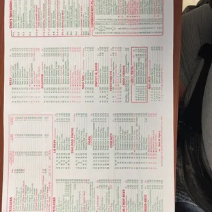 a menu for a chinese restaurant