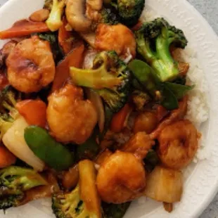 Shrimp with Chinese veggies