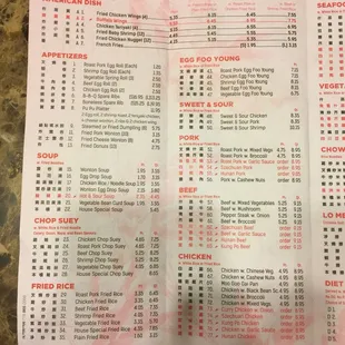 New menu