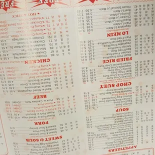 menu