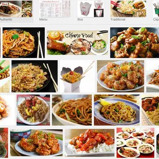 a collage of chinese food