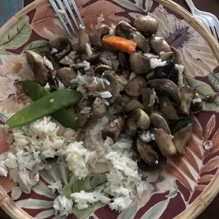 Mushrooms and rice