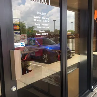 the entrance to a chinese restaurant