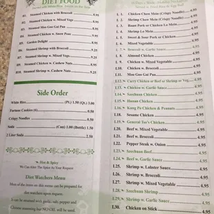 menu