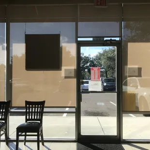 a view of the outside of a restaurant