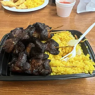 Chicken on stick combo