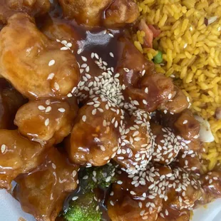 Sesame chicken plate