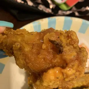 I ordered fried chicken and there was a fried roach along with my chicken!!!!nasty
