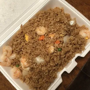 Quart of shrimp fried rice (takeout)