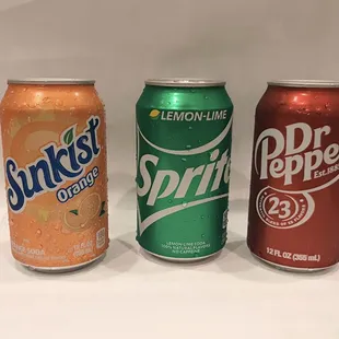Can Sodas (Sprite, Dr Pepper, Orange Fanta)