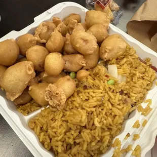 Sweet and sour chicken lunch