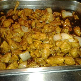 chicken wings and fried chicken, interior