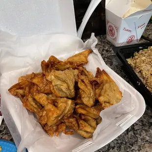 Fried wontons...some were a bit overdone but, still tasty