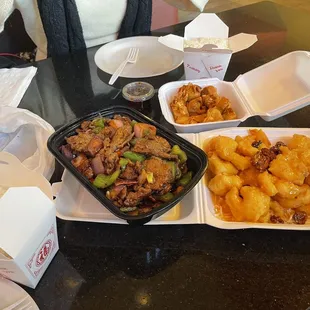 Mongolian Beef  Honey Walnut Shrimp Wanton